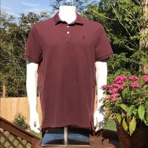 Abercrombie & Fitch Polo Shirt Mens XL Burgundy Relaxed Fit